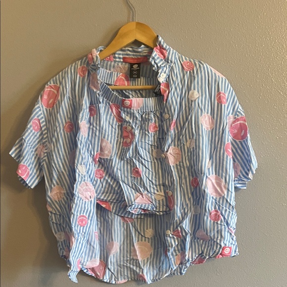 Joe Boxer Blue and Pink Striped Pajama Set - Picture 1 of 1